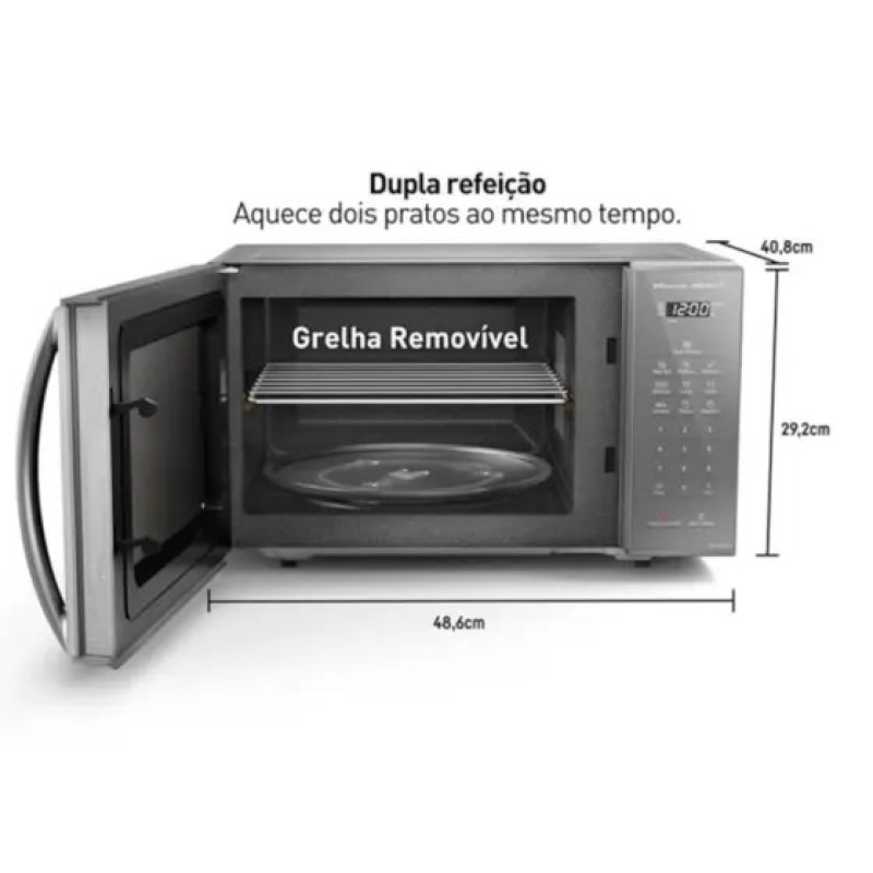 Microondas 27 litros 800w nnst55 prata