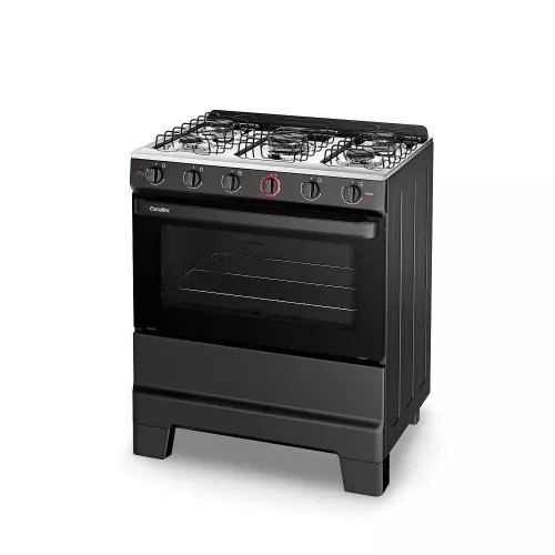 Fogão 5 Bocas Mesa Inox Ideal Super Preto Esmaltec