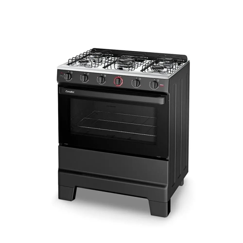 Fogão 5 bocas mesa inox ideal super preto