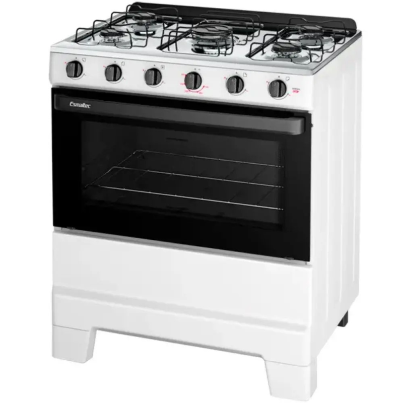 Fogão 5 bocas mesa inox ideal pop branco