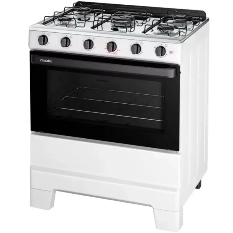 Fogão 5 Bocas Mesa Inox Ideal Pop Branco Esmaltec