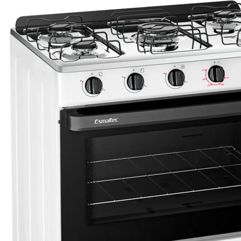 Fogão 5 bocas mesa inox ideal pop branco