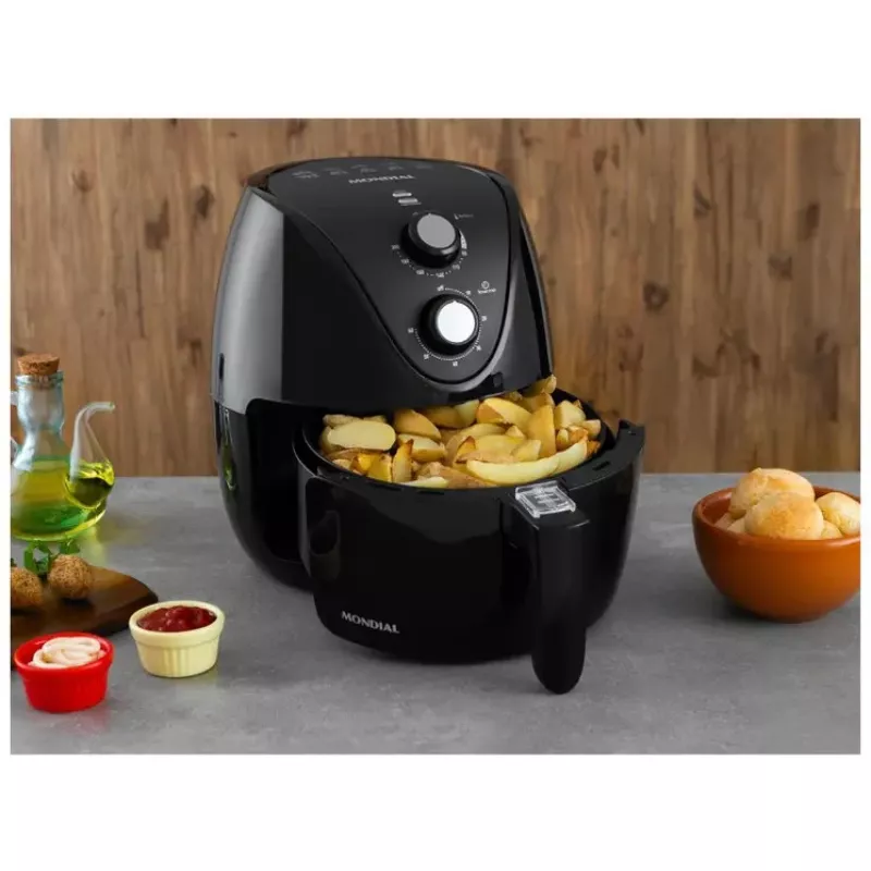 Fritadeira Air Fryer 1500w 3,6l Af36bi Preta Mondial
