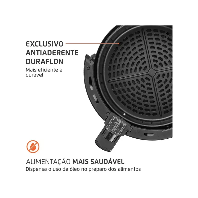 Fritadeira Air Fryer 1500w 3,6l Af36bi Preta Mondial