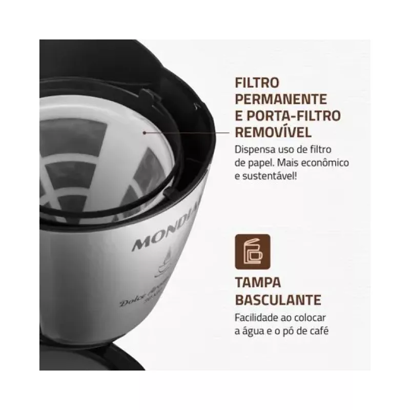 Cafeteira 30 xícaras jarra inox c37ji mondial