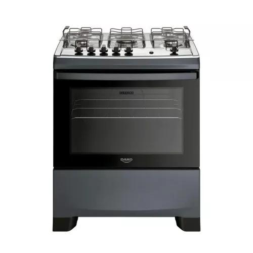 Fogão 5 bocas mesa inox supreme titânio