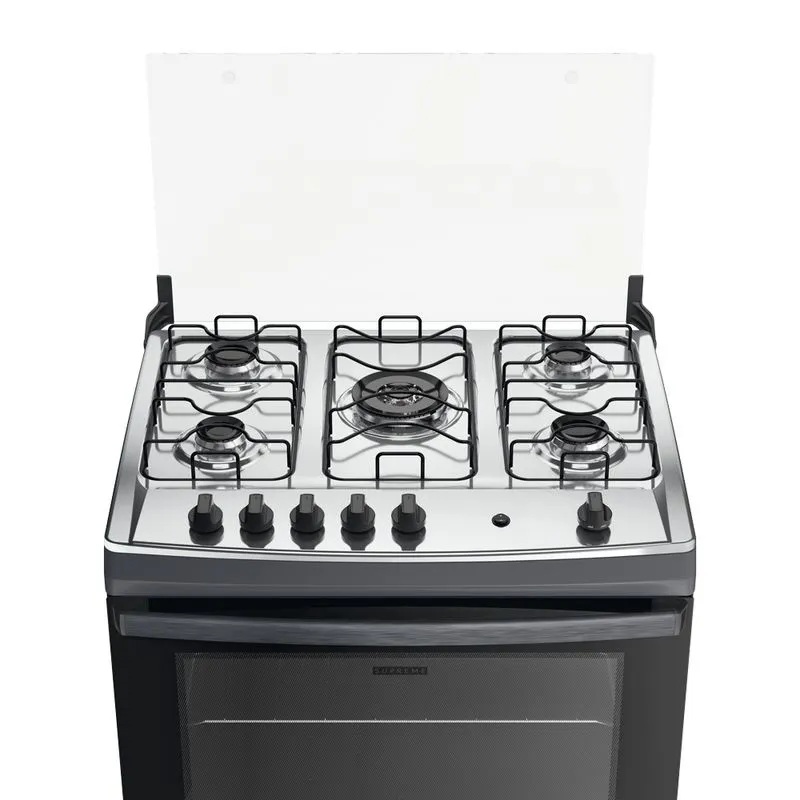 Fogão 5 bocas mesa inox supreme titânio