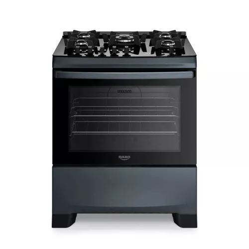 Fogão 5 bocas mesa vidro supreme timer glass titanium dako