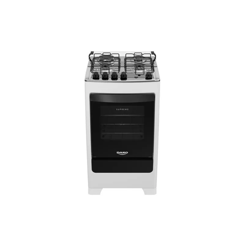 Fogão 4 bocas mesa inox supreme branco dako
