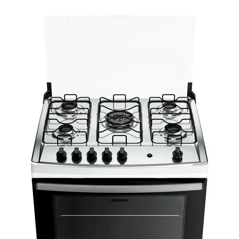 Fogão 5 bocas mesa inox supreme branco dako