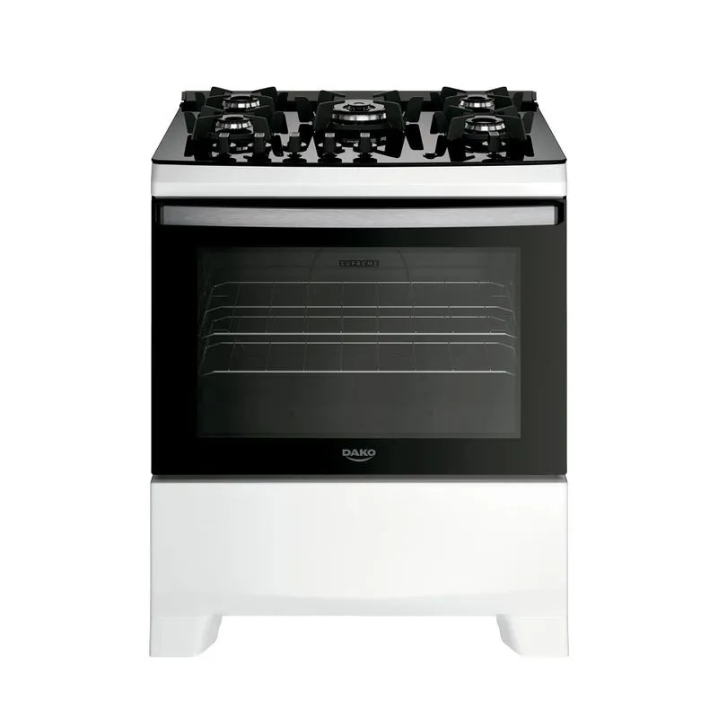 Fogão 5 bocas mesa vidro supreme glass branco