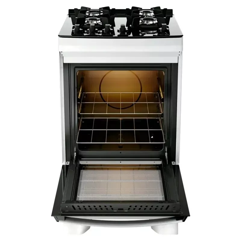 Fogão 4 Bocas Mesa Vidro Supreme Glass Branco