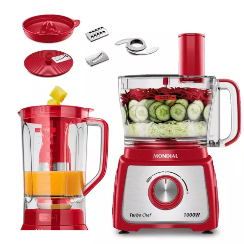 Multiprocessador 7 Em 1 1000w Mpn01re Vermelho Mondial