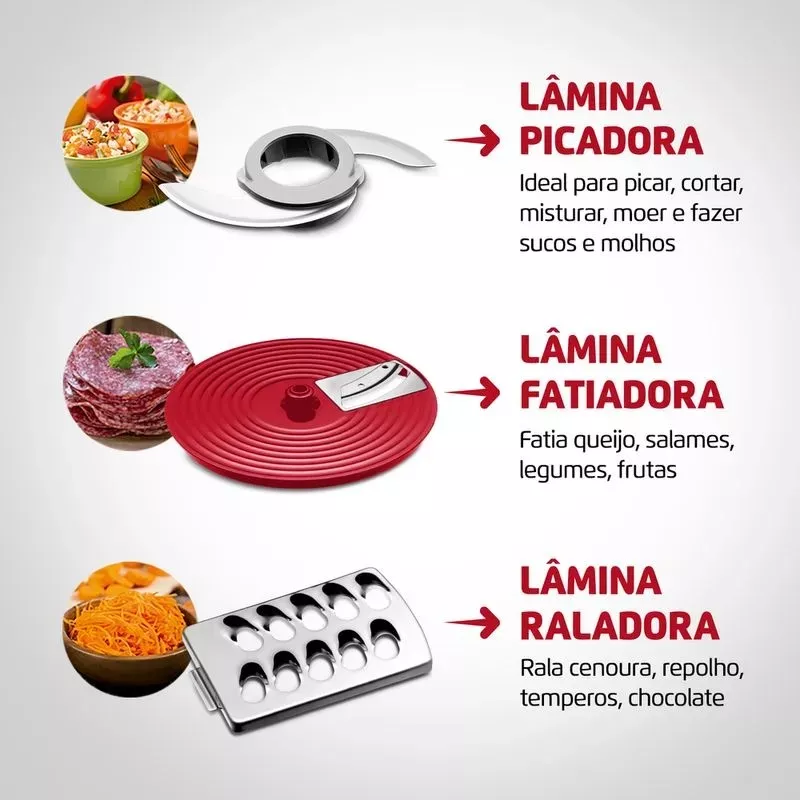 Multiprocessador 7 Em 1 1000w Mpn01re Vermelho Mondial