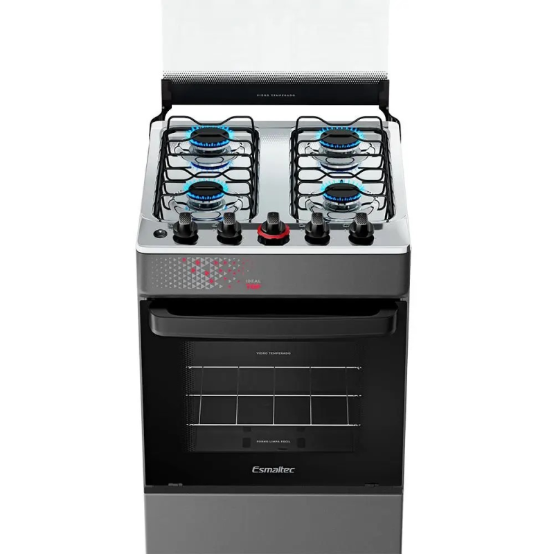 Fogão 4 bocas mesa inox ideal top titanium
