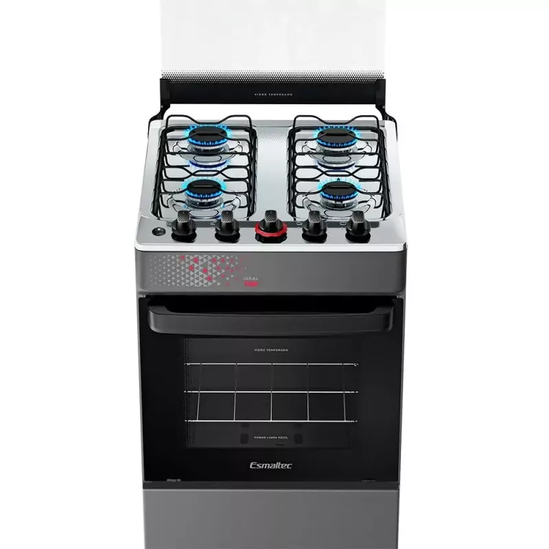 Fogão 4 Bocas Mesa Inox Ideal Top Titanium Esmaltec