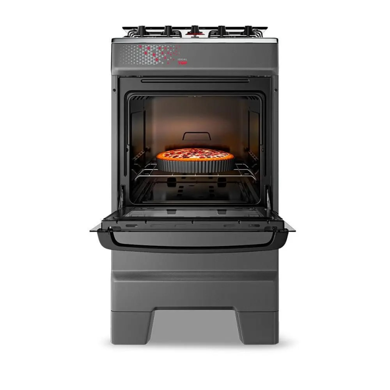 Fogão 4 bocas mesa inox ideal top titanium