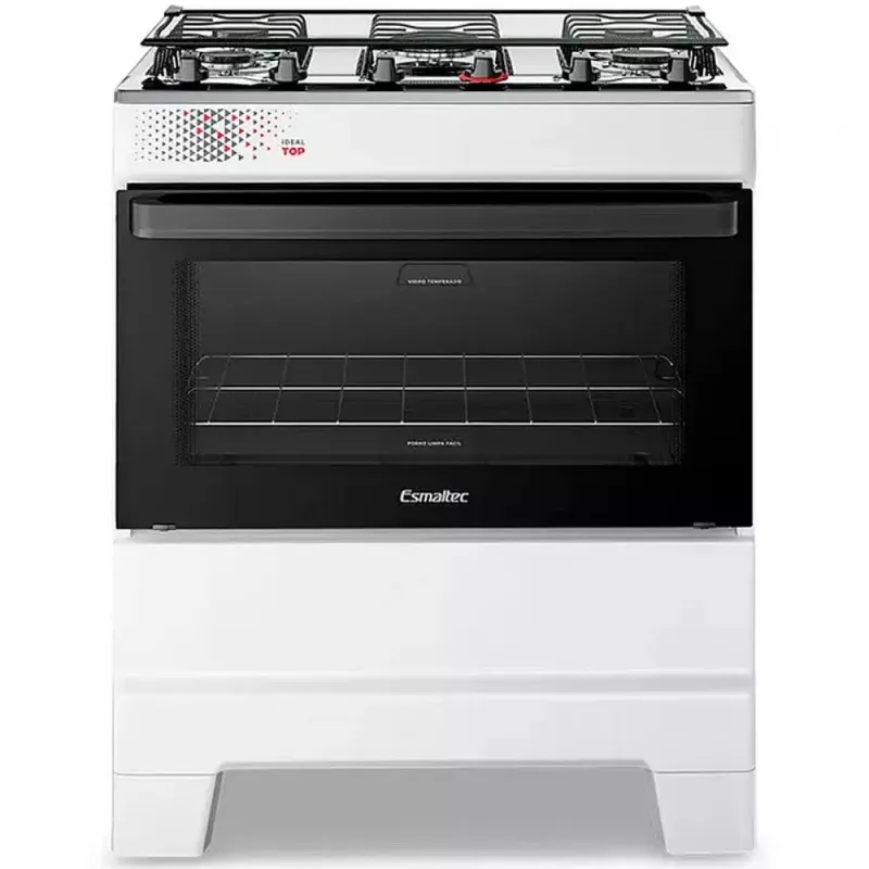 Fogão 5 Bocas Mesa Inox Ideal Top Branco Esmaltec