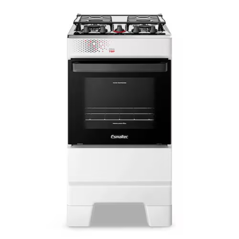Fogão 4 bocas mesa inox ideal top branco