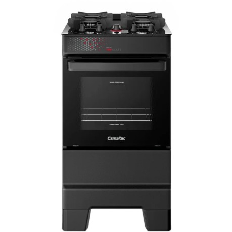 Fogão 4 bocas mesa vidro top glass t4vap preto