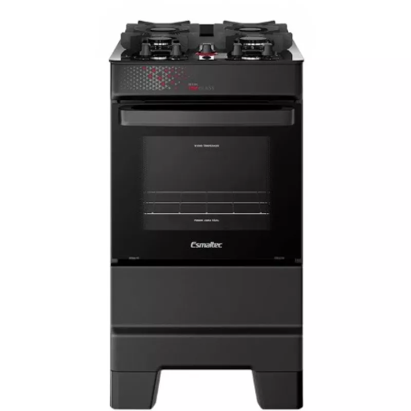 Fogão 4 bocas mesa vidro top glass t4vap preto