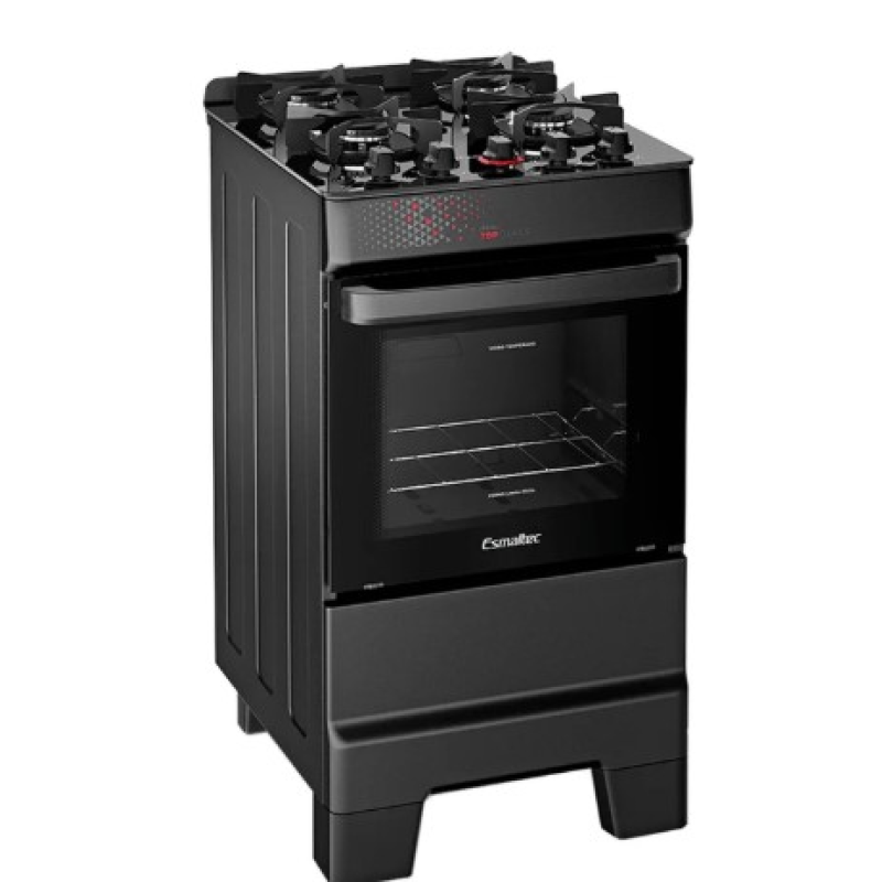 Fogão 4 bocas mesa vidro top glass t4vap preto
