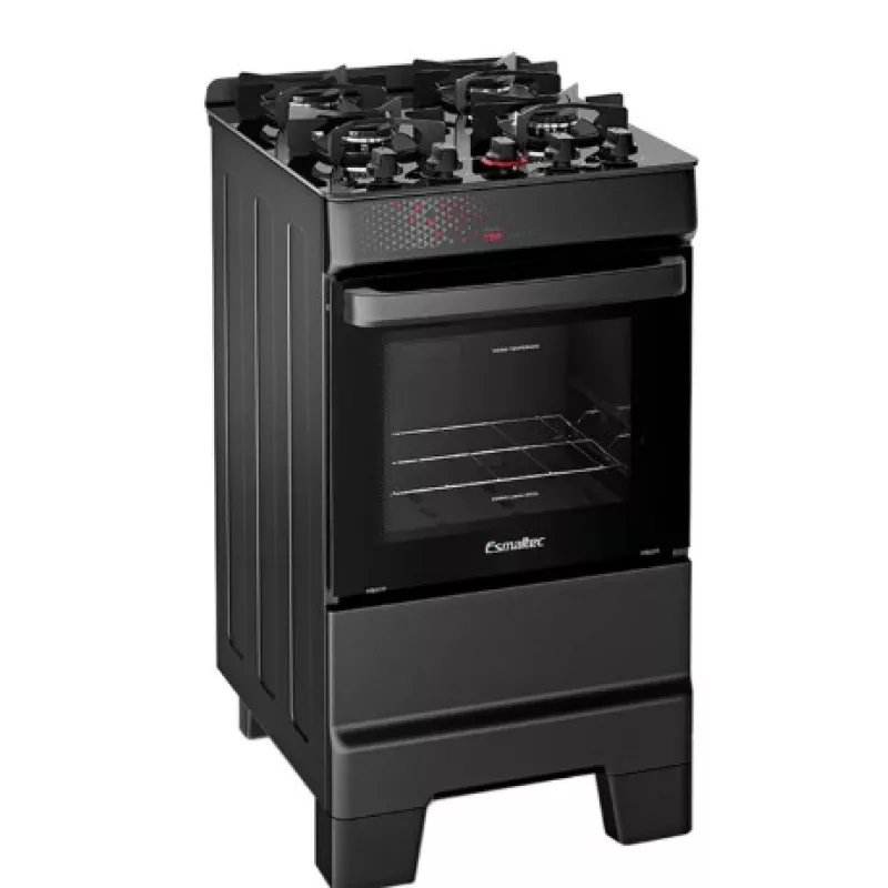 Fogão 4 bocas mesa vidro top glass t4vap preto