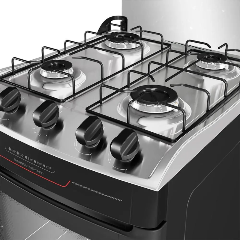 Fogão 4 bocas mesa inox mfi4bf4qpt