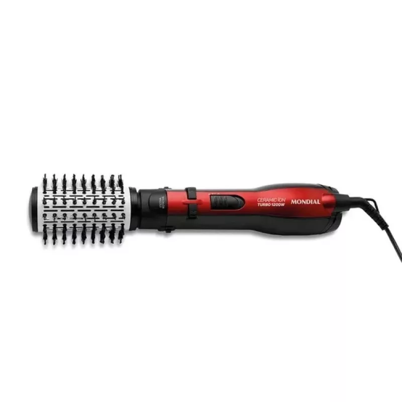 Escova rotativa 1200w ceramic ion er09 vermelha mondial