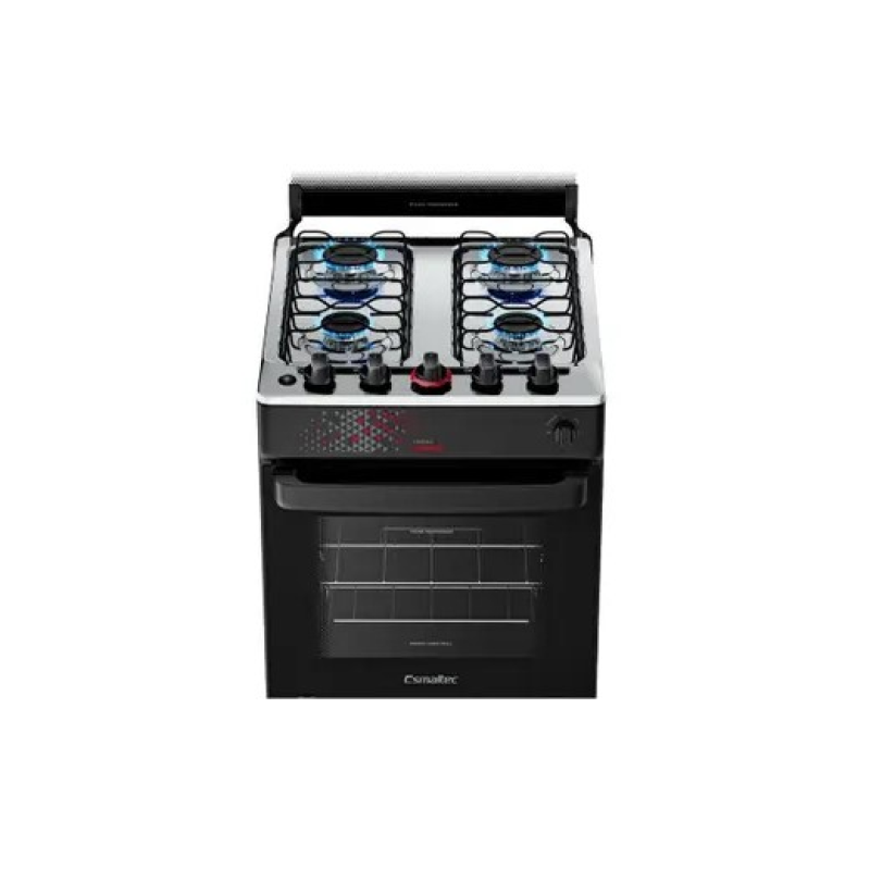 Fogão 4 bocas mesa inox ideal master preto