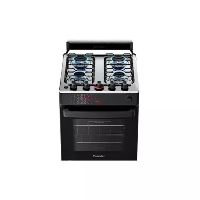 Fogão 0 bocas mesa inox ideal master preto esmaltec