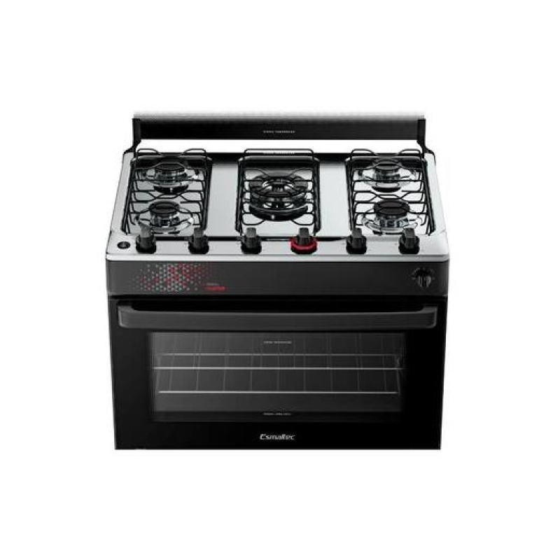 Fogão 5 bocas mesa inox ideal master preto