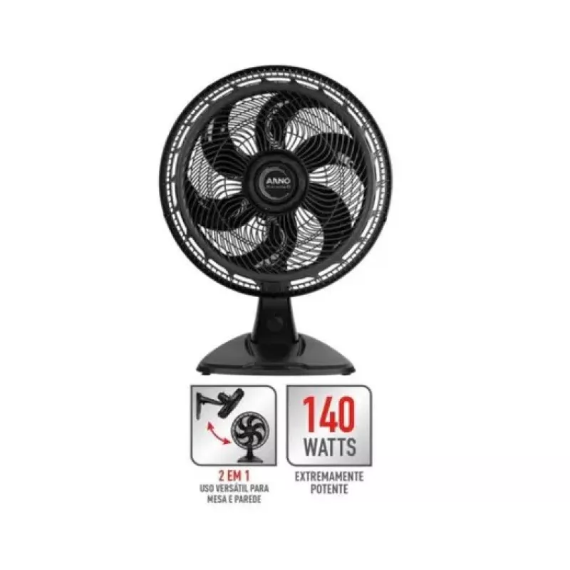 Ventilador mesa 40cm 140w ve60 preto