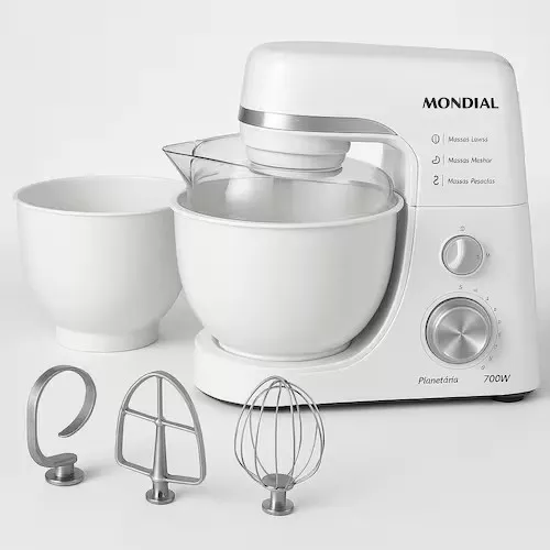 Batedeira 12 velocidades 700w planetaria bp03w2b branca mondial