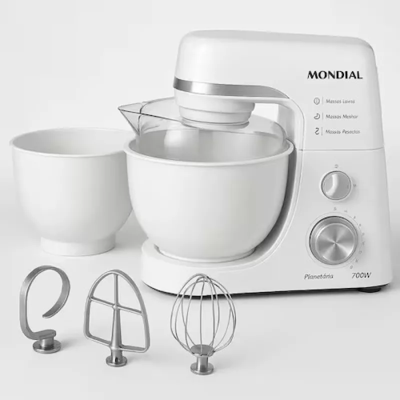 Batedeira 12 velocidades 700w planetaria bp03w2b branca mondial