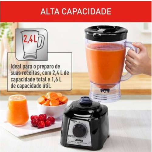 Liquidificador 03 velocidades   700w power mix lq19 preto