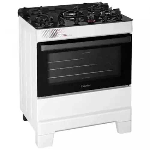 Fogão 5 bocas mesa vidro top glass t5vab branco