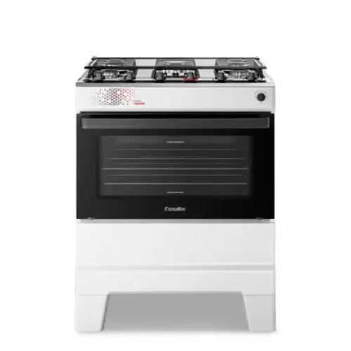 Fogão 5 bocas mesa inox ideal master branco