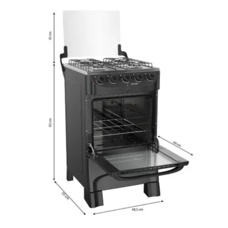Fogão 4 bocas mesa inox mfi4bb4qpt