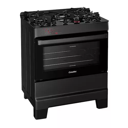 Fogão 5 bocas mesa vidro top glass t5vat titanium