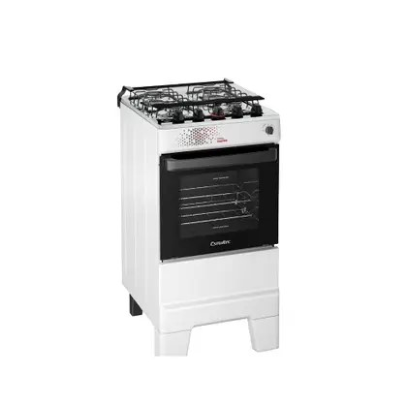 Fogão 4 bocas mesa inox ideal master branco
