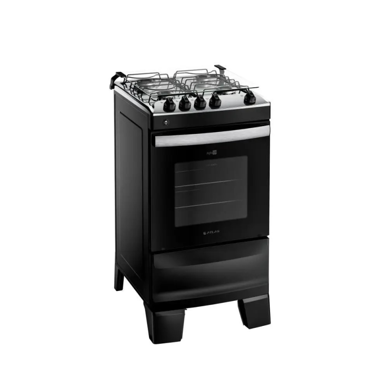 Fogão 4 bocas mesa inox agile preto