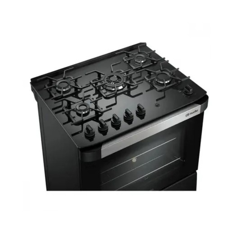 Fogão 5 bocas mesa vidro decoratovetro5qp
