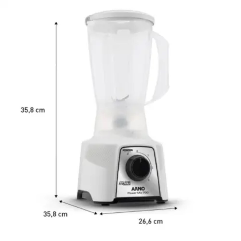 Liquidificador 03 velocidades   700w power mix lq12 branco