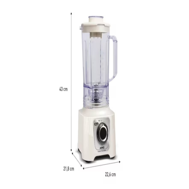 Liquidificador 15 velocidades 2200w power max  branco