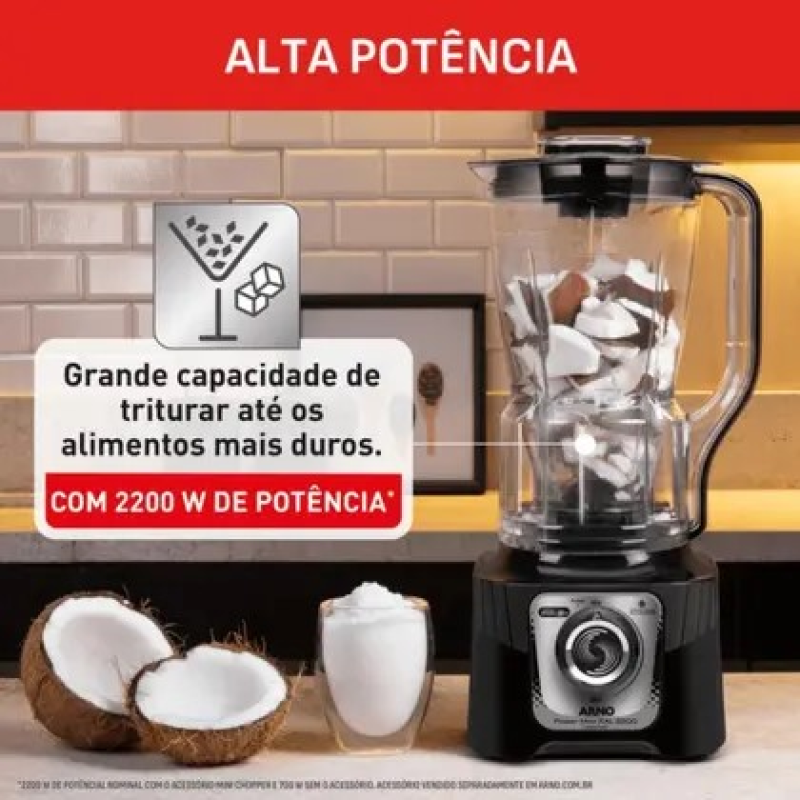 Liquidificador 15 velocidades 2200w power max  preto